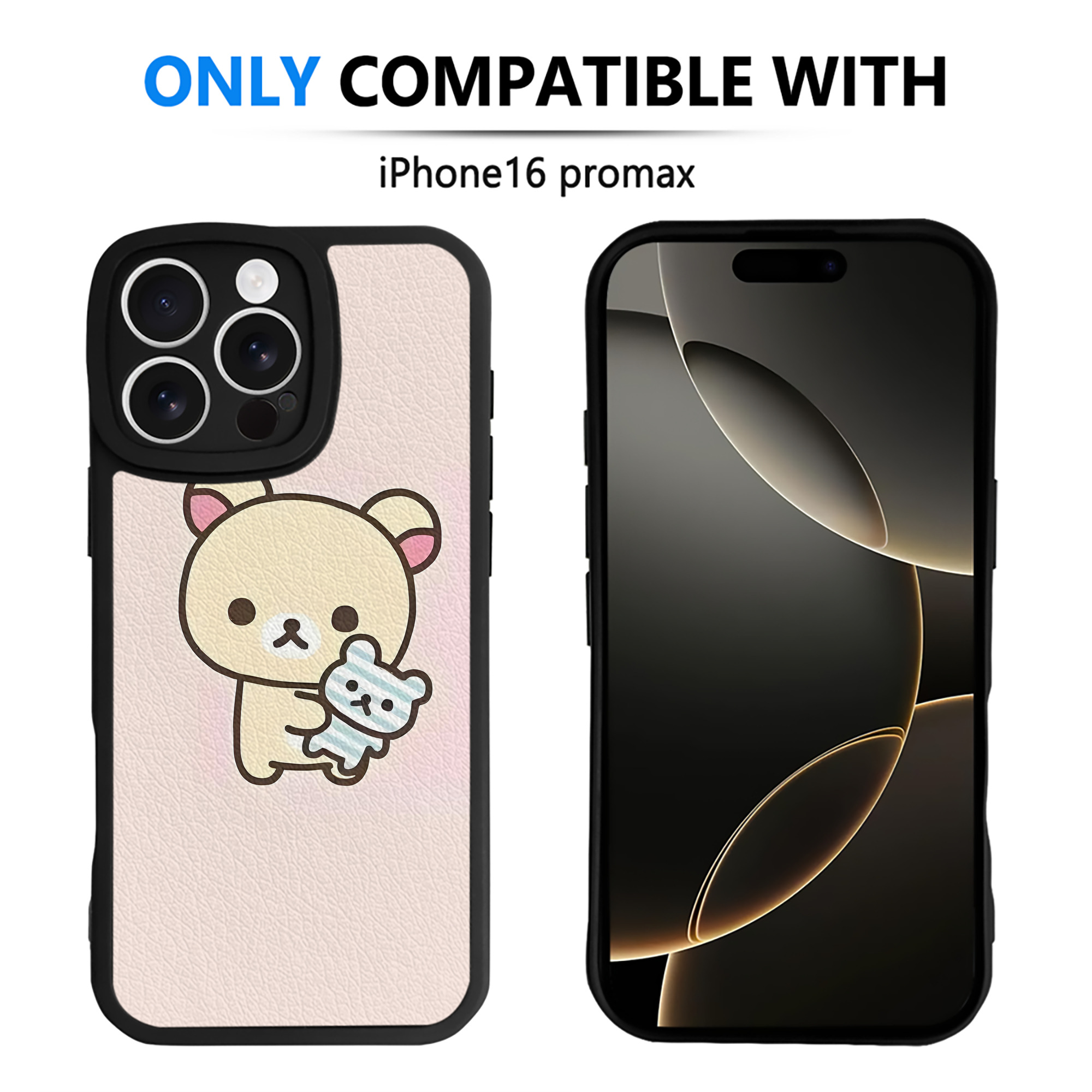 （画像用） リラックマ リラックマ キイロイトリ Rilakkuma Korilakkuma Kiiroitori 【iPhone 16シリーズ対応】シリコンスマホケース（レザー調） 材質：シリコン